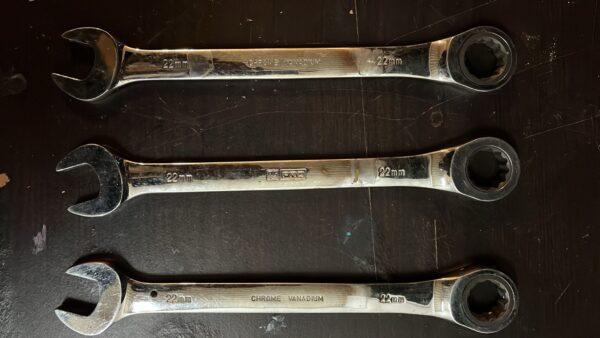 3 Clés mixtes à cliquet RS PRO 22mm en Acier chrome vanadium